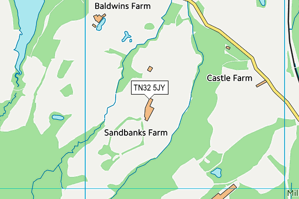 TN32 5JY map - OS VectorMap District (Ordnance Survey) TN32 5JY map - OS VectorMap District (Ordnance Survey)