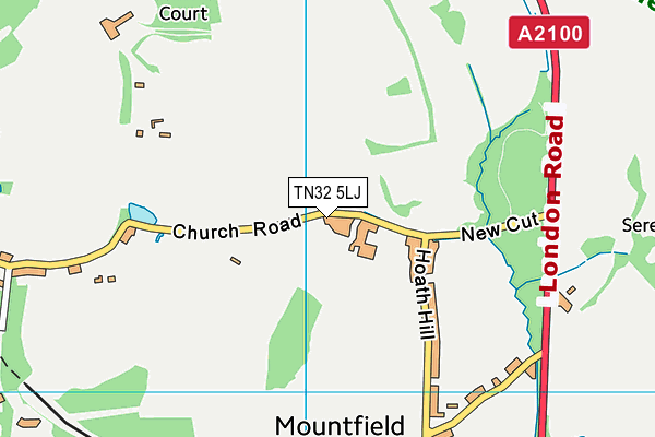 TN32 5LJ map - OS VectorMap District (Ordnance Survey) TN32 5LJ map - OS VectorMap District (Ordnance Survey)