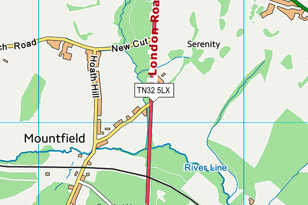 TN32 5LX map - OS VectorMap District (Ordnance Survey) TN32 5LX map - OS VectorMap District (Ordnance Survey)