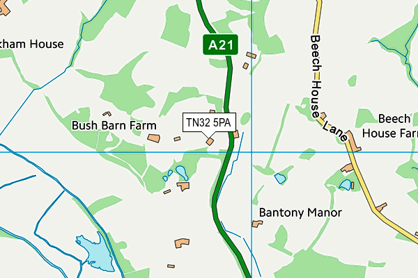 TN32 5PA map - OS VectorMap District (Ordnance Survey) TN32 5PA map - OS VectorMap District (Ordnance Survey)