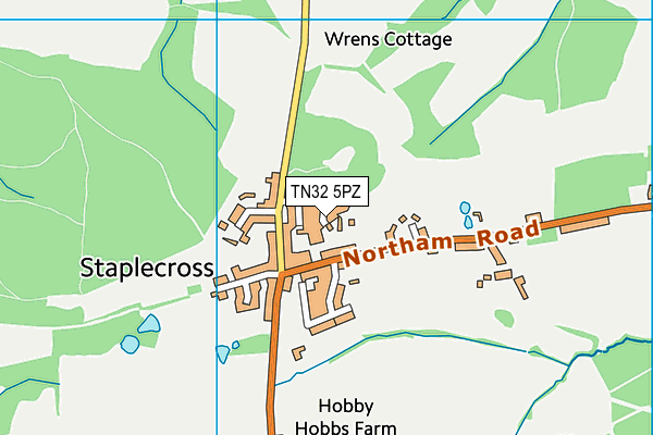 TN32 5PZ map - OS VectorMap District (Ordnance Survey) TN32 5PZ map - OS VectorMap District (Ordnance Survey)