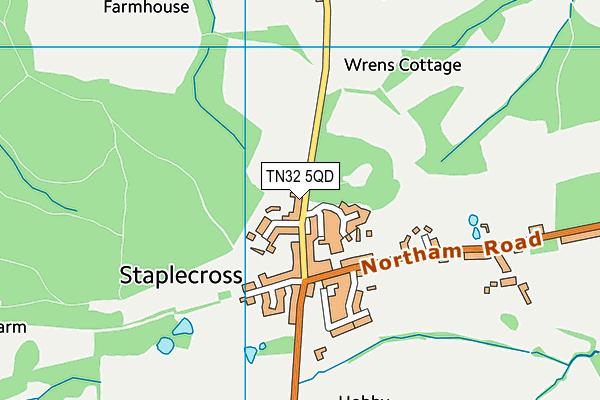 TN32 5QD map - OS VectorMap District (Ordnance Survey) TN32 5QD map - OS VectorMap District (Ordnance Survey)