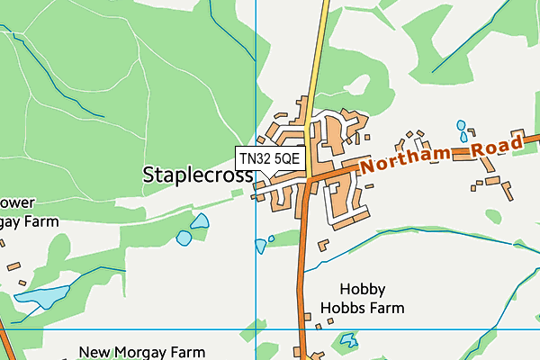 TN32 5QE map - OS VectorMap District (Ordnance Survey) TN32 5QE map - OS VectorMap District (Ordnance Survey)