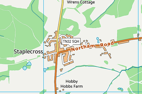 TN32 5QH map - OS VectorMap District (Ordnance Survey) TN32 5QH map - OS VectorMap District (Ordnance Survey)