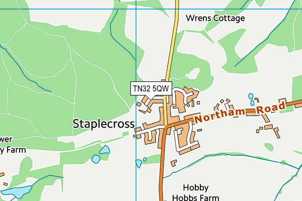 TN32 5QW map - OS VectorMap District (Ordnance Survey) TN32 5QW map - OS VectorMap District (Ordnance Survey)
