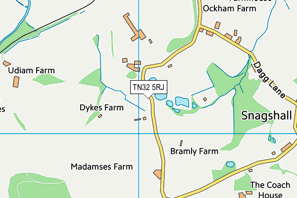 TN32 5RJ map - OS VectorMap District (Ordnance Survey) TN32 5RJ map - OS VectorMap District (Ordnance Survey)