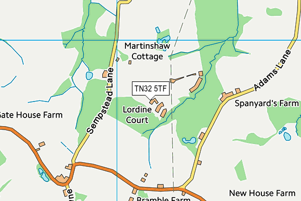 TN32 5TF map - OS VectorMap District (Ordnance Survey) TN32 5TF map - OS VectorMap District (Ordnance Survey)