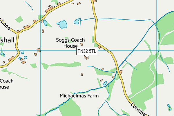 TN32 5TL map - OS VectorMap District (Ordnance Survey) TN32 5TL map - OS VectorMap District (Ordnance Survey)