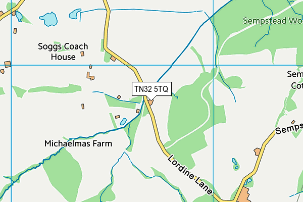 TN32 5TQ map - OS VectorMap District (Ordnance Survey) TN32 5TQ map - OS VectorMap District (Ordnance Survey)