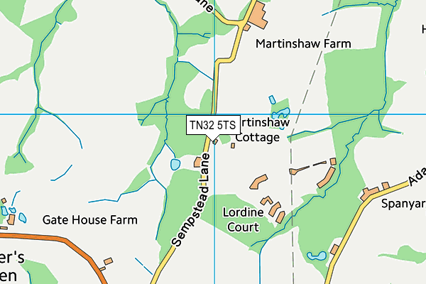 TN32 5TS map - OS VectorMap District (Ordnance Survey) TN32 5TS map - OS VectorMap District (Ordnance Survey)