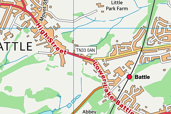 TN33 0AN map - OS VectorMap District (Ordnance Survey)