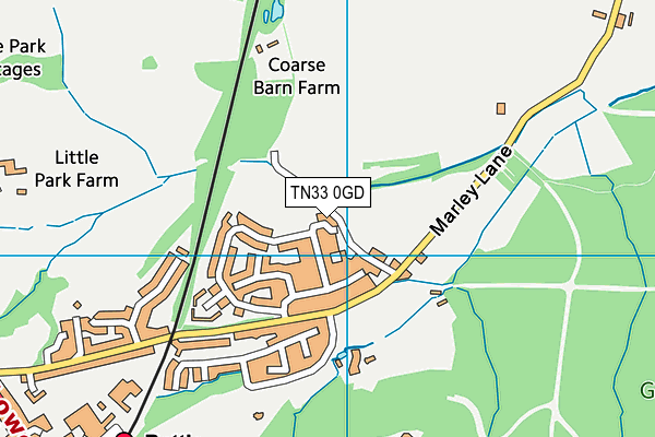 TN33 0GD map - OS VectorMap District (Ordnance Survey) TN33 0GD map - OS VectorMap District (Ordnance Survey)