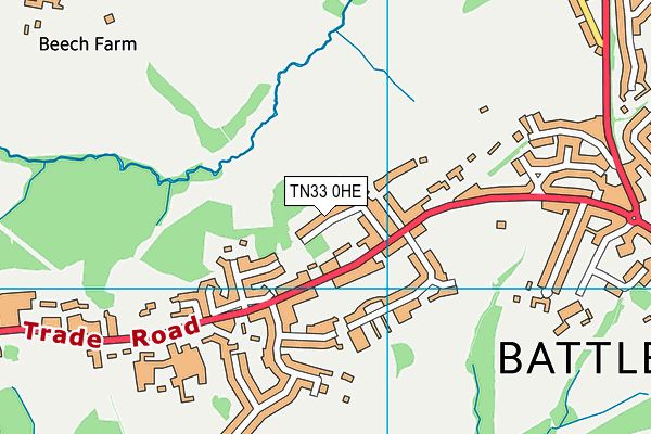 TN33 0HE map - OS VectorMap District (Ordnance Survey) TN33 0HE map - OS VectorMap District (Ordnance Survey)