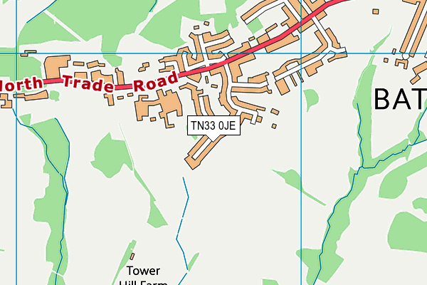 TN33 0JE map - OS VectorMap District (Ordnance Survey)