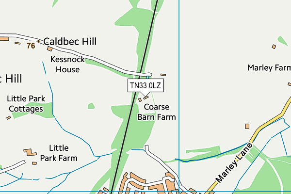 TN33 0LZ map - OS VectorMap District (Ordnance Survey) TN33 0LZ map - OS VectorMap District (Ordnance Survey)