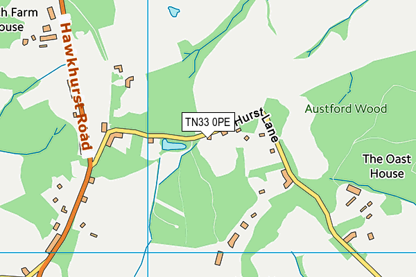 TN33 0PE map - OS VectorMap District (Ordnance Survey) TN33 0PE map - OS VectorMap District (Ordnance Survey)