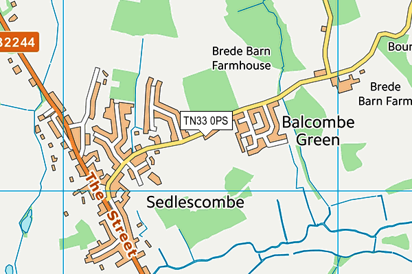 TN33 0PS map - OS VectorMap District (Ordnance Survey) TN33 0PS map - OS VectorMap District (Ordnance Survey)