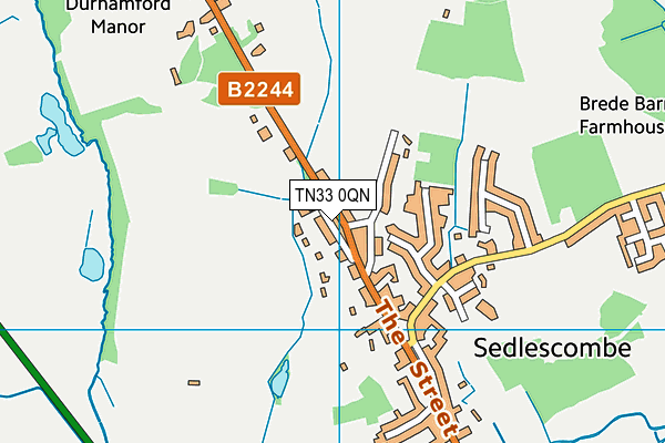 TN33 0QN map - OS VectorMap District (Ordnance Survey) TN33 0QN map - OS VectorMap District (Ordnance Survey)