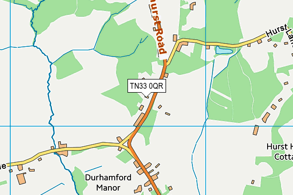 TN33 0QR map - OS VectorMap District (Ordnance Survey) TN33 0QR map - OS VectorMap District (Ordnance Survey)