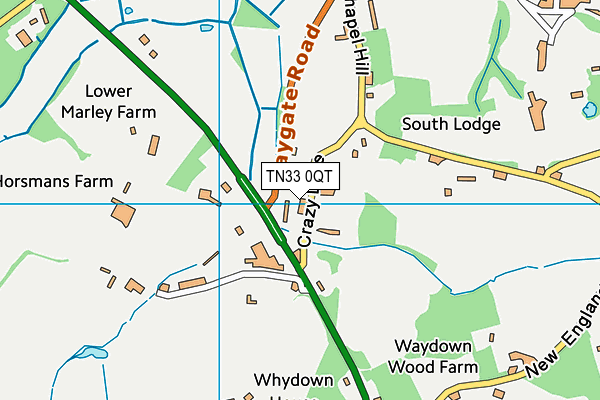 TN33 0QT map - OS VectorMap District (Ordnance Survey) TN33 0QT map - OS VectorMap District (Ordnance Survey)