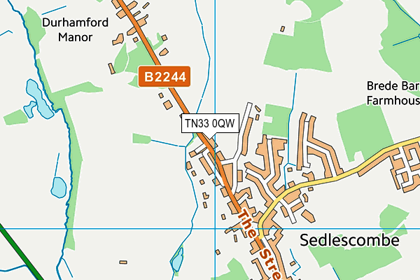 TN33 0QW map - OS VectorMap District (Ordnance Survey) TN33 0QW map - OS VectorMap District (Ordnance Survey)