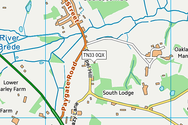 TN33 0QX map - OS VectorMap District (Ordnance Survey) TN33 0QX map - OS VectorMap District (Ordnance Survey)