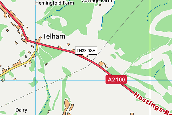 TN33 0SH map - OS VectorMap District (Ordnance Survey) TN33 0SH map - OS VectorMap District (Ordnance Survey)