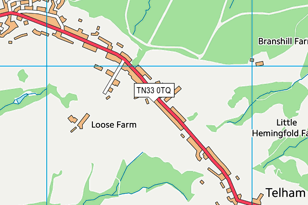 TN33 0TQ map - OS VectorMap District (Ordnance Survey) TN33 0TQ map - OS VectorMap District (Ordnance Survey)