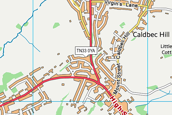 TN33 0YA map - OS VectorMap District (Ordnance Survey) TN33 0YA map - OS VectorMap District (Ordnance Survey)