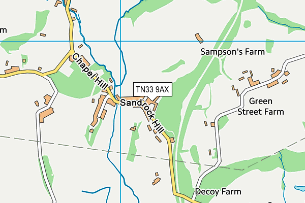 TN33 9AX map - OS VectorMap District (Ordnance Survey) TN33 9AX map - OS VectorMap District (Ordnance Survey)