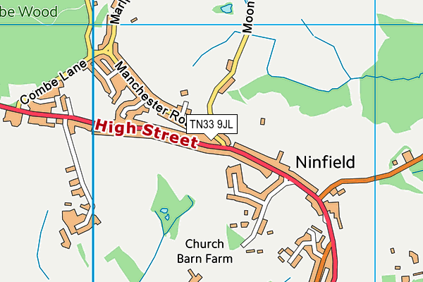 TN33 9JL map - OS VectorMap District (Ordnance Survey) TN33 9JL map - OS VectorMap District (Ordnance Survey)