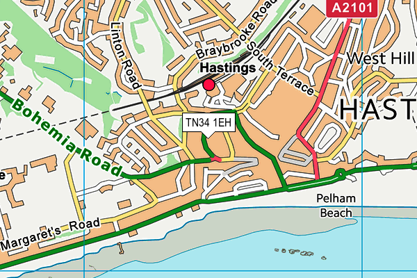 TN34 1EH map - OS VectorMap District (Ordnance Survey)