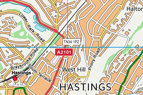 TN34 1PZ map - OS VectorMap District (Ordnance Survey) TN34 1PZ map - OS VectorMap District (Ordnance Survey)