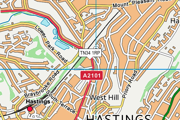 TN34 1RP map - OS VectorMap District (Ordnance Survey) TN34 1RP map - OS VectorMap District (Ordnance Survey)