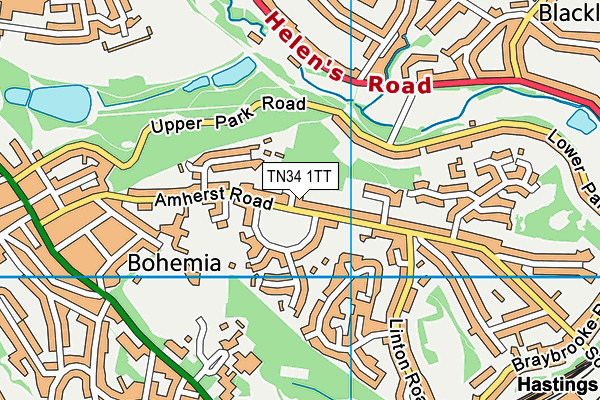 TN34 1TT map - OS VectorMap District (Ordnance Survey) TN34 1TT map - OS VectorMap District (Ordnance Survey)