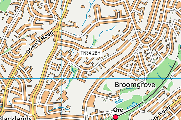 TN34 2BH map - OS VectorMap District (Ordnance Survey) TN34 2BH map - OS VectorMap District (Ordnance Survey)