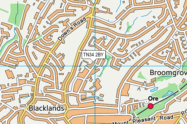 TN34 2BY map - OS VectorMap District (Ordnance Survey) TN34 2BY map - OS VectorMap District (Ordnance Survey)