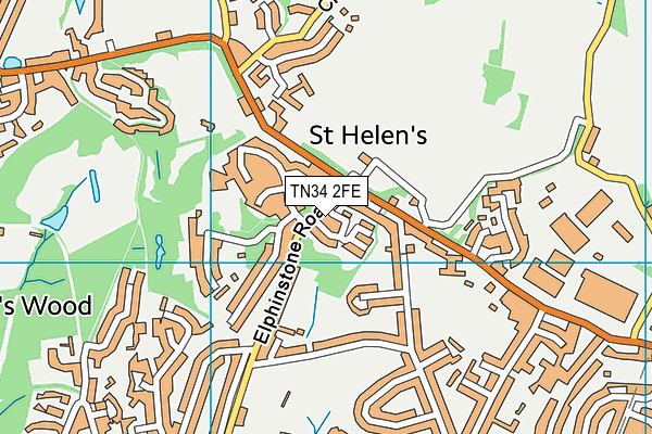 TN34 2FE map - OS VectorMap District (Ordnance Survey) TN34 2FE map - OS VectorMap District (Ordnance Survey)