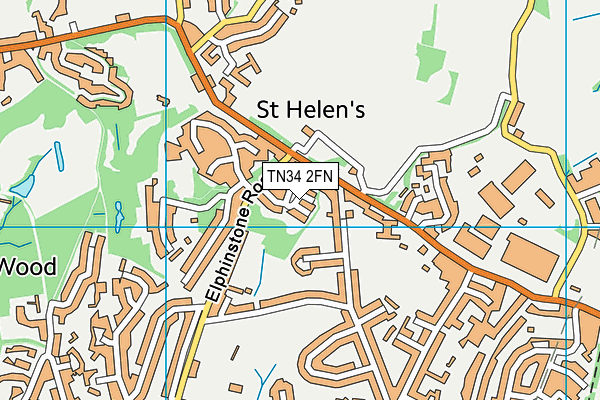 TN34 2FN map - OS VectorMap District (Ordnance Survey) TN34 2FN map - OS VectorMap District (Ordnance Survey)