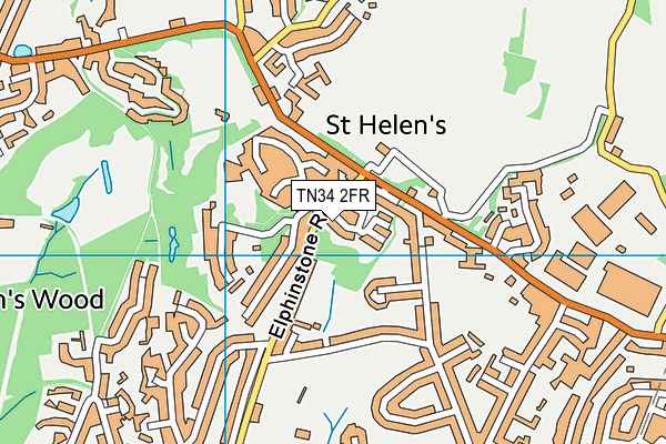 TN34 2FR map - OS VectorMap District (Ordnance Survey) TN34 2FR map - OS VectorMap District (Ordnance Survey)
