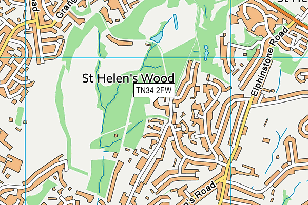 TN34 2FW map - OS VectorMap District (Ordnance Survey) TN34 2FW map - OS VectorMap District (Ordnance Survey)