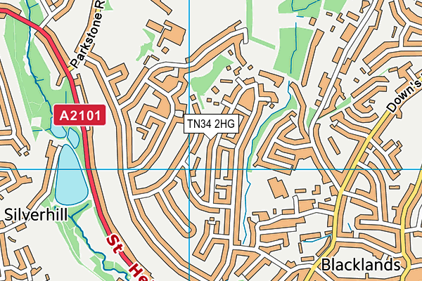 TN34 2HG map - OS VectorMap District (Ordnance Survey) TN34 2HG map - OS VectorMap District (Ordnance Survey)
