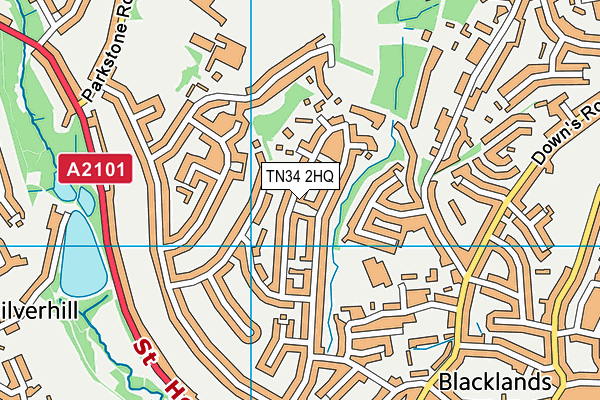 TN34 2HQ map - OS VectorMap District (Ordnance Survey) TN34 2HQ map - OS VectorMap District (Ordnance Survey)