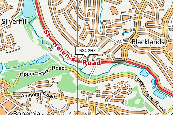 TN34 2HX map - OS VectorMap District (Ordnance Survey) TN34 2HX map - OS VectorMap District (Ordnance Survey)