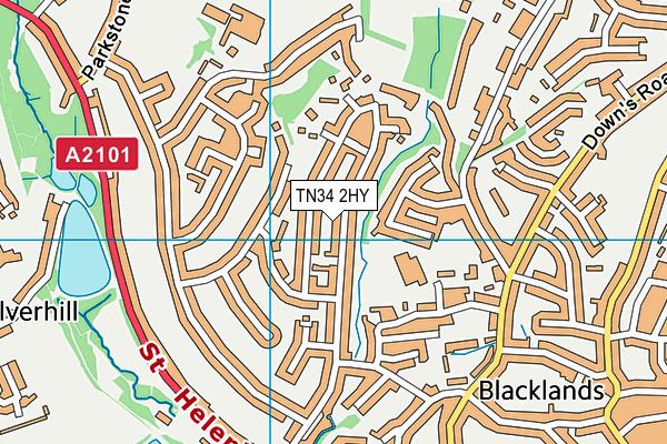 TN34 2HY map - OS VectorMap District (Ordnance Survey)