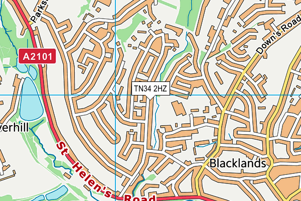 TN34 2HZ map - OS VectorMap District (Ordnance Survey) TN34 2HZ map - OS VectorMap District (Ordnance Survey)