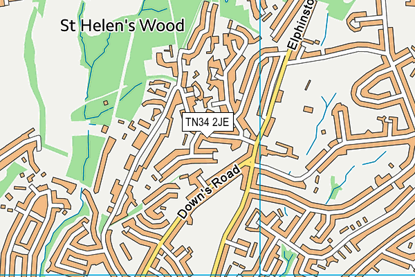 TN34 2JE map - OS VectorMap District (Ordnance Survey) TN34 2JE map - OS VectorMap District (Ordnance Survey)