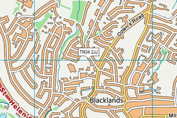 TN34 2JJ map - OS VectorMap District (Ordnance Survey) TN34 2JJ map - OS VectorMap District (Ordnance Survey)