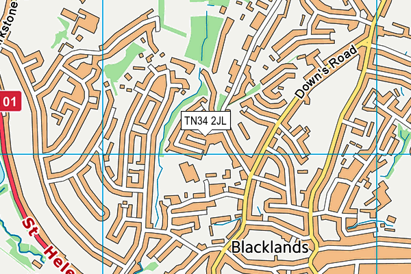 TN34 2JL map - OS VectorMap District (Ordnance Survey) TN34 2JL map - OS VectorMap District (Ordnance Survey)