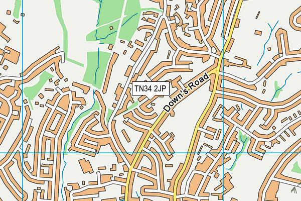 TN34 2JP map - OS VectorMap District (Ordnance Survey) TN34 2JP map - OS VectorMap District (Ordnance Survey)